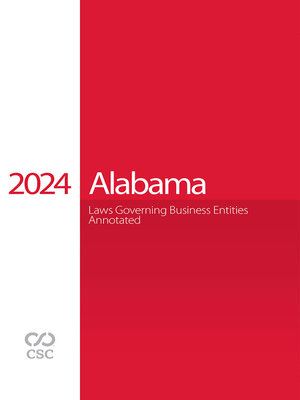 cover image of CSC Alabama Laws Governing Business Entities Annotated